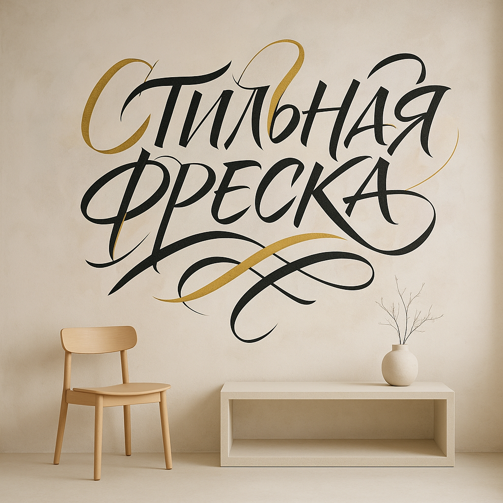 Фрески с искусством каллиграфии: выразительность через текст на стенах