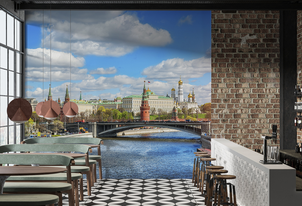 Фотообои и фрески - Солнечная Москва и Кремль