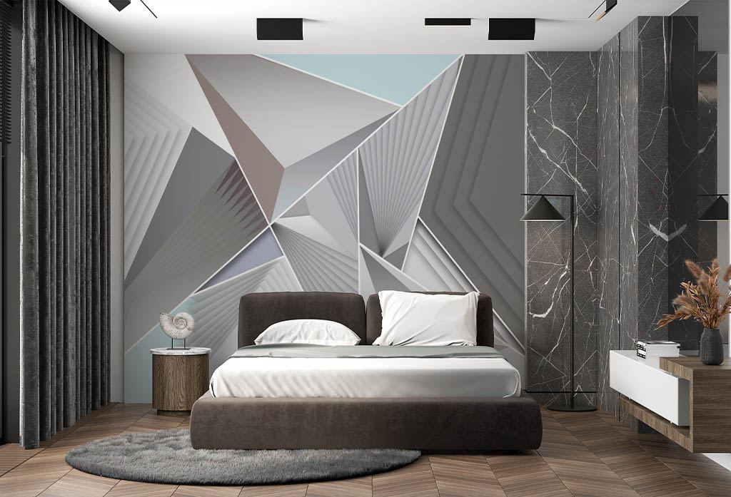 Фотообои и фрески - 3D-геометрия из треугольников