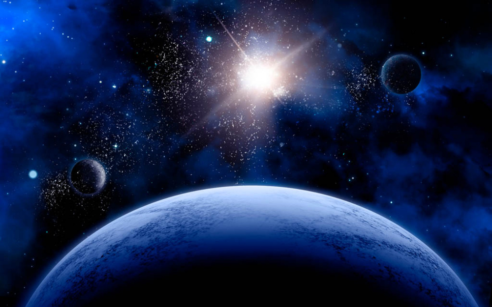Фотообои и фрески - Ярка вспышка в звёздном небе