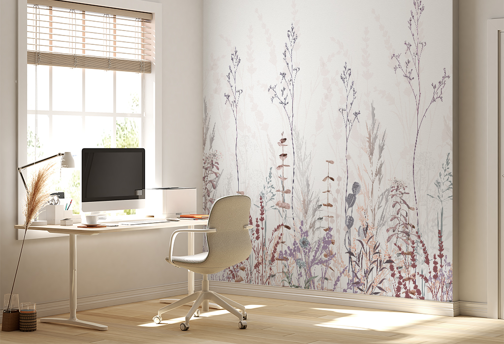 Фотообои и фрески - Полевые травы в нежных оттенках