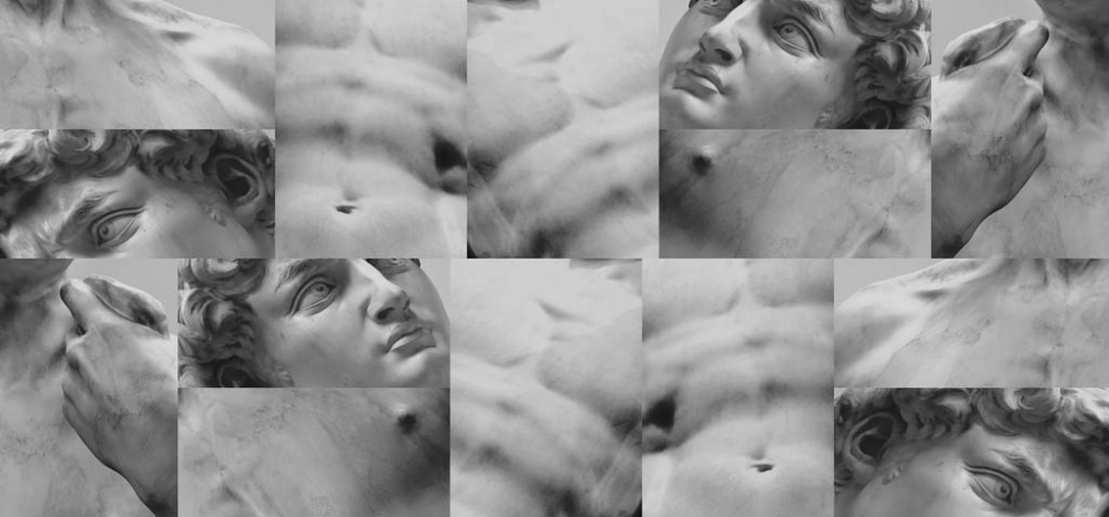 Фотообои и фрески - Давид фрагменты в сером цвете