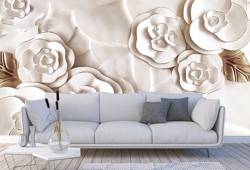 Фотообои и фрески - 3d бутоны цветов