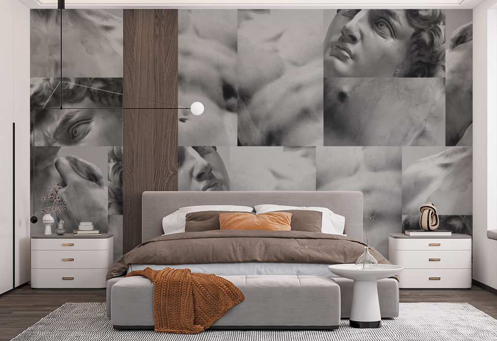 Фотообои и фрески - Давид фрагменты в сером цвете